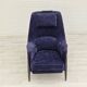 1960s, Swedish design, refurbished high-back armchair, vintage velour