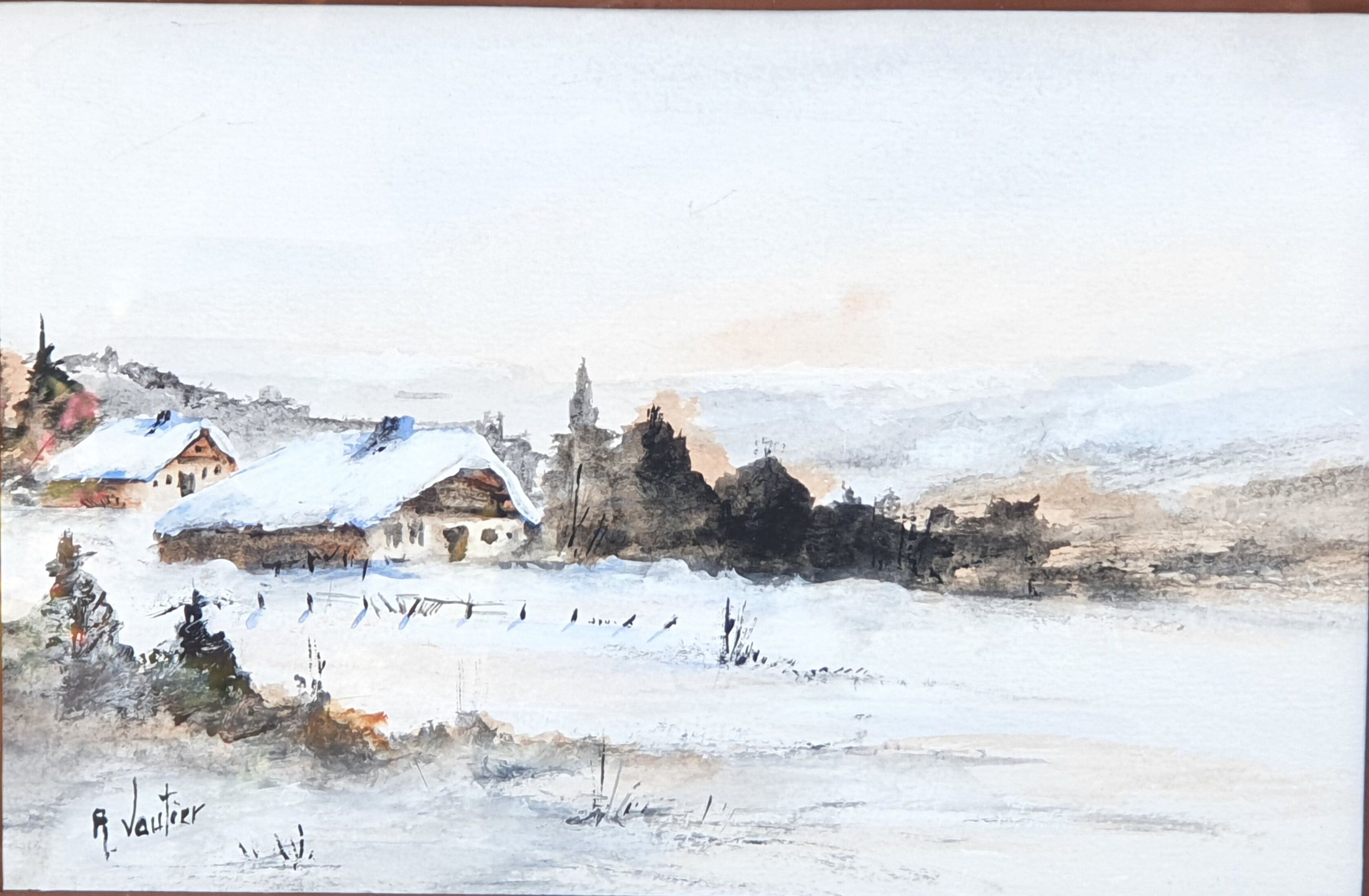 Beautiful watercolor signed a . vautier no. 2