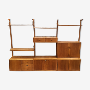 Scandinavian wall bookcase by Poul Cadovius 245cm
