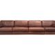 Brown leather modular sofa by De Sede; DS76, 1970s (straight or angle)