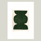 Duo of paintings on paper - pow and mood - dark green - signed eawy