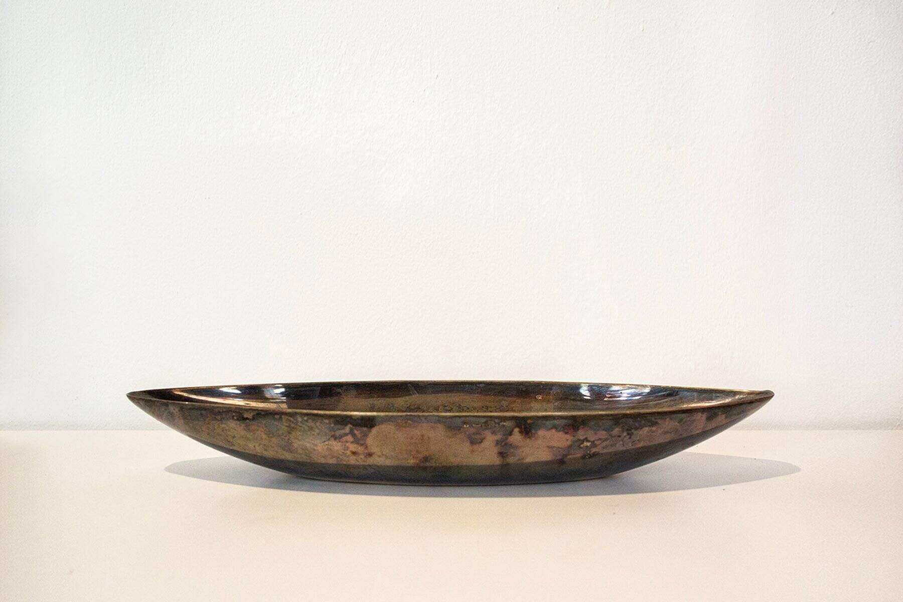 Vintage silver-plated tray from Christofle, France, 1950.
