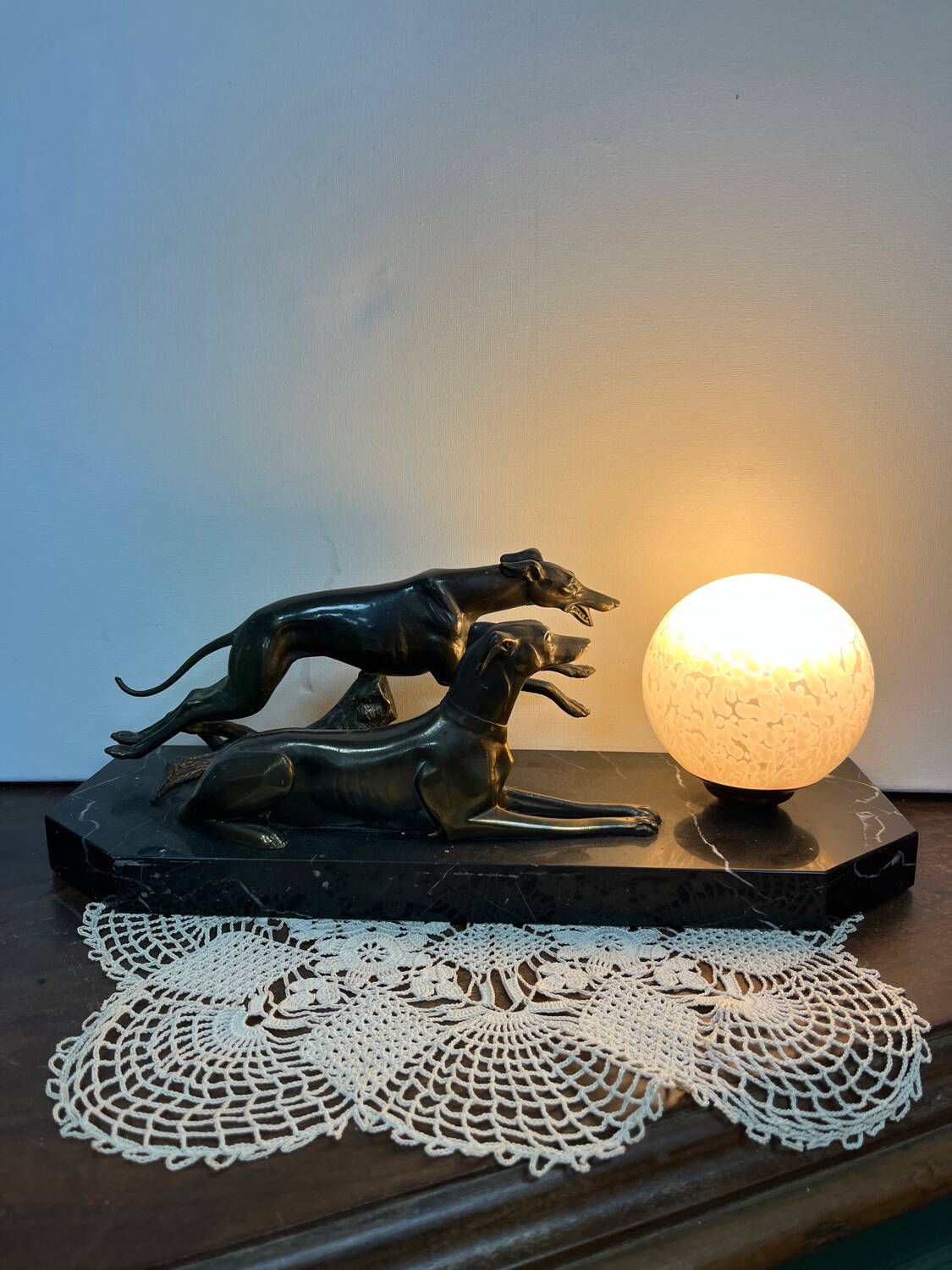 Art Deco Greyhound Lamp