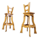 Vintage brutalist bar stools, set of 4 - 1960s