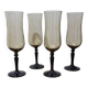 4 verres en cristal fumé torsadé