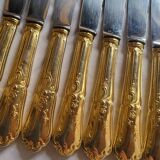 12 Table Knives in Gold Metal