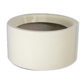Jardinière cylindrique en fibre de verre laquée crème, circa 1970