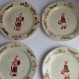 4 plates in old earthenware
