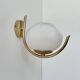 Pair of vintage wall sconces, brass and opaline, France, 1970.