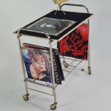 Hi_Fi furniture, brass and black velvet, circa 1970
