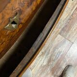 Louis XV period curved chest of drawers in walnut and elm burl circa 1750