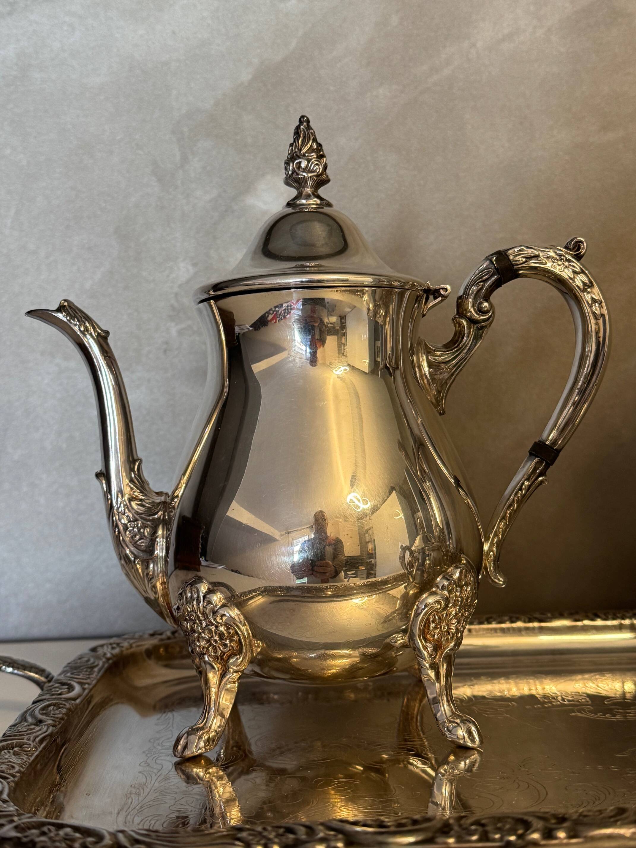 Silver-plated tea and coffee service with tray