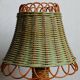 Lampe en rotin tressé & teinté vert céladon 1950