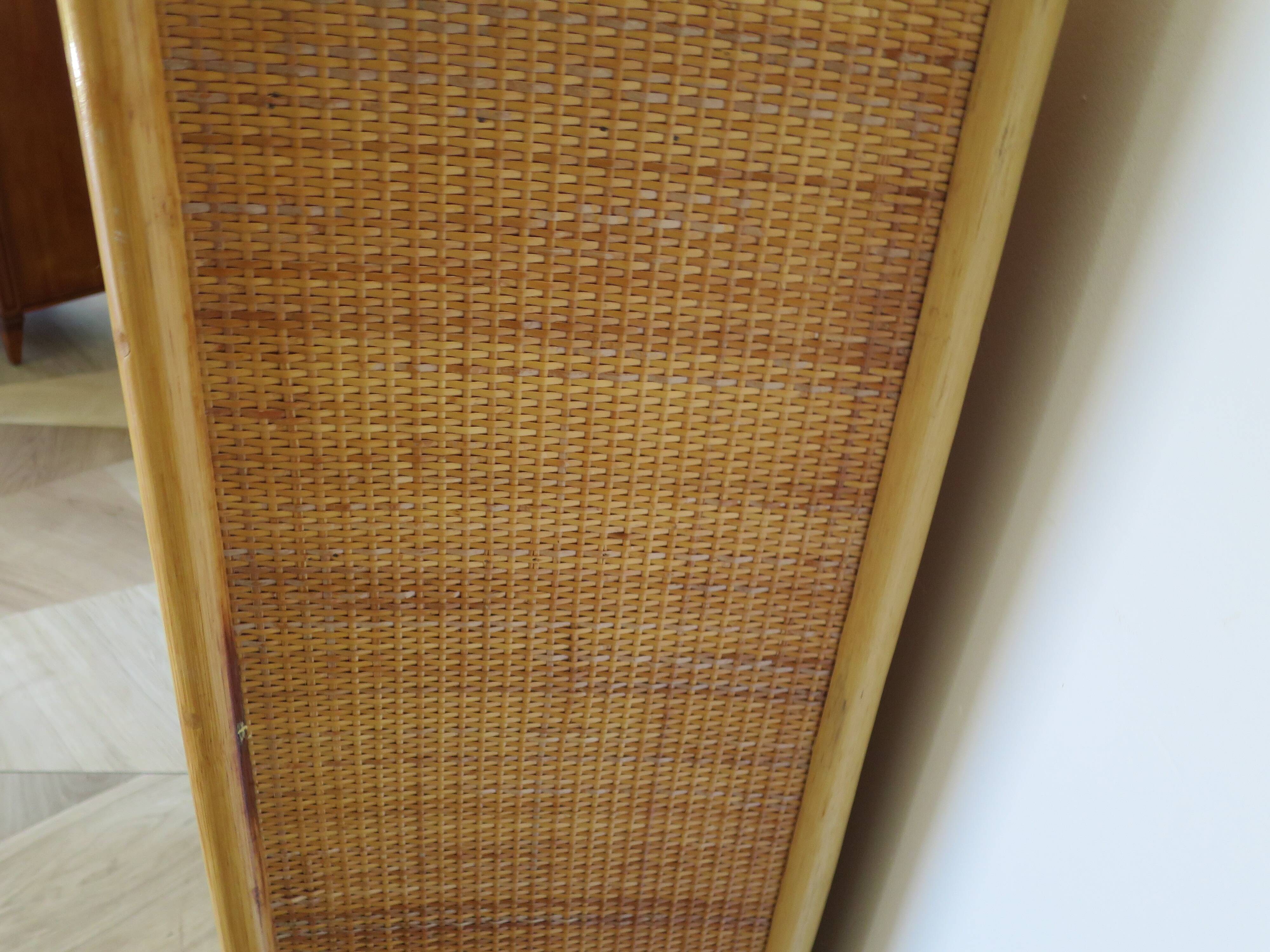 Vintage Library - 2 drawers - Woven rattan cupboard - 1980s - natural