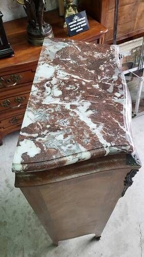 Small antique rosewood secretary with marble top ref je