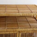 Vintage rattan serving table