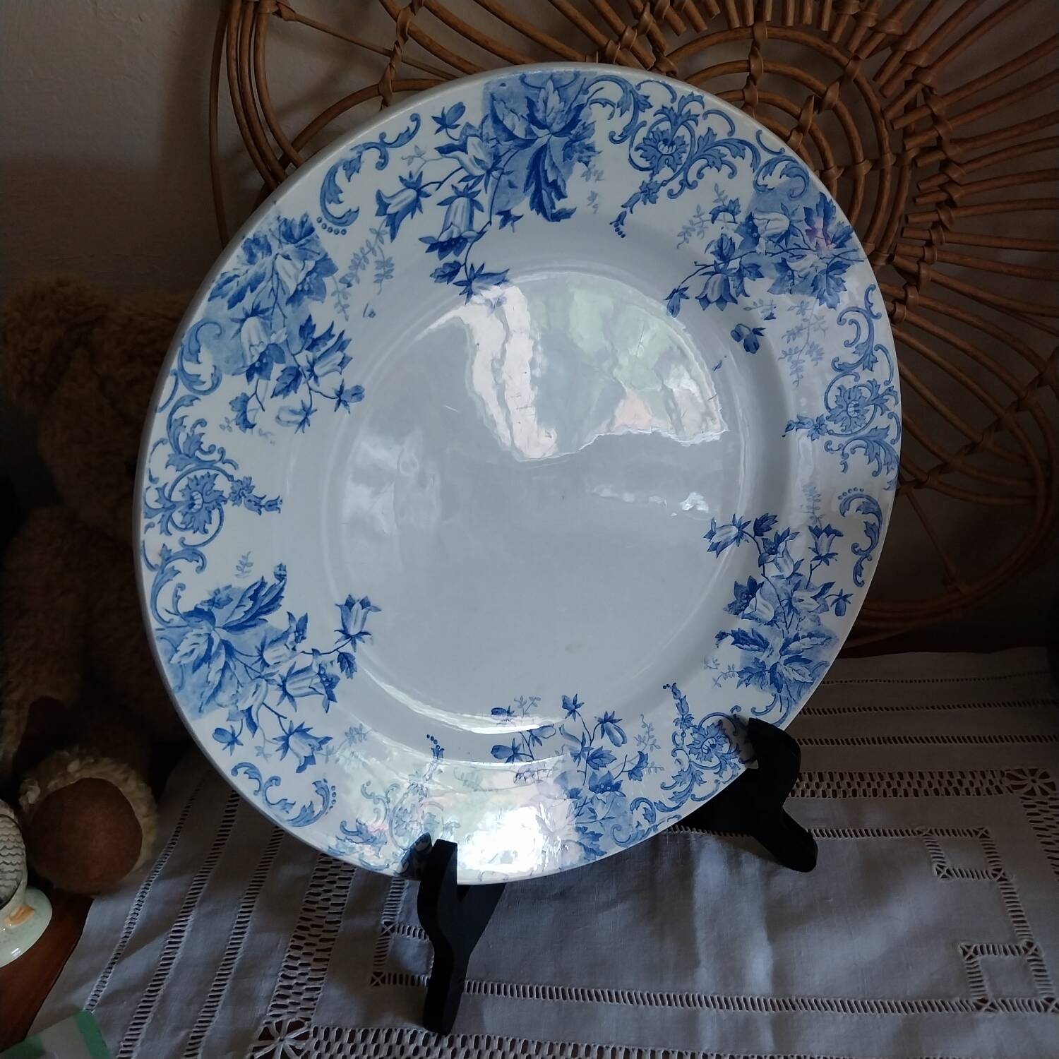 Large iron earth dish Campanules Saint Amand Hamage