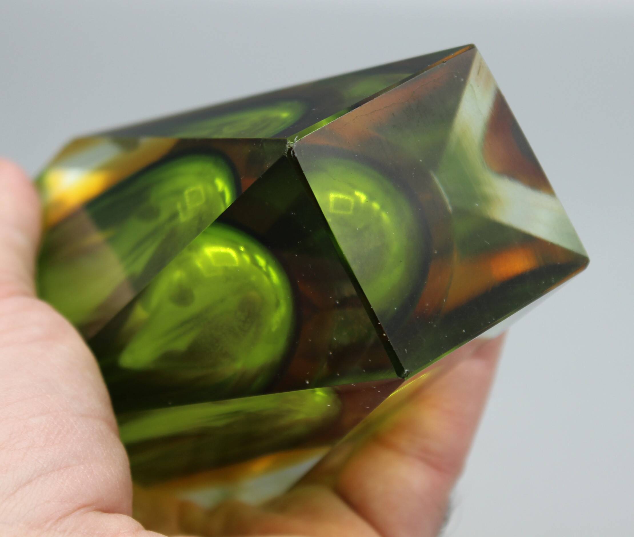 Vintage sommerso vase murano glass flavio polished seguso italy 1970