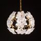 Set of 2 Murano Spherical Chandelier Full of White Flowers, 1980s