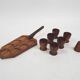 Vintage teak egg cups, Denmark 1950's