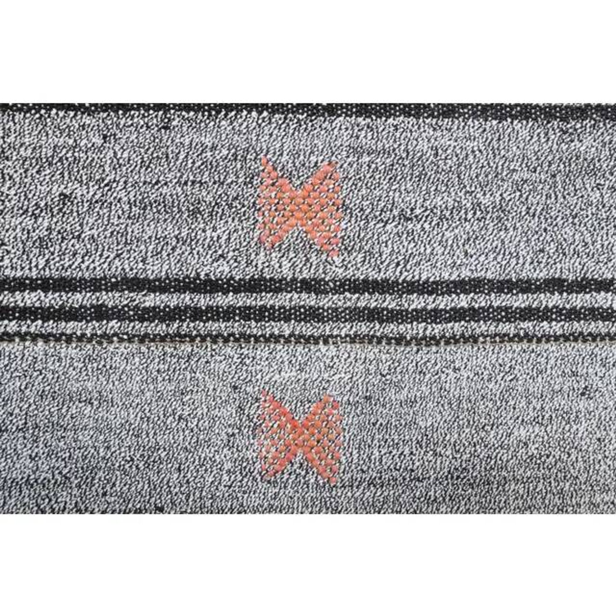 Vintage Turkish Hand-Knotted Wool Cotton Gray Kilim Runner 102x266