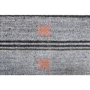 Vintage Turkish Hand-Knotted Wool Cotton Gray Kilim Runner 102x266