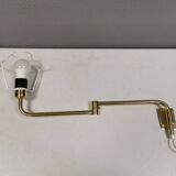 Danish “swing arm” wall lamp in brass by Lyskaer Lightning (LB) 1980s.