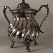 Silver-plated coffee pot and sugar bowl