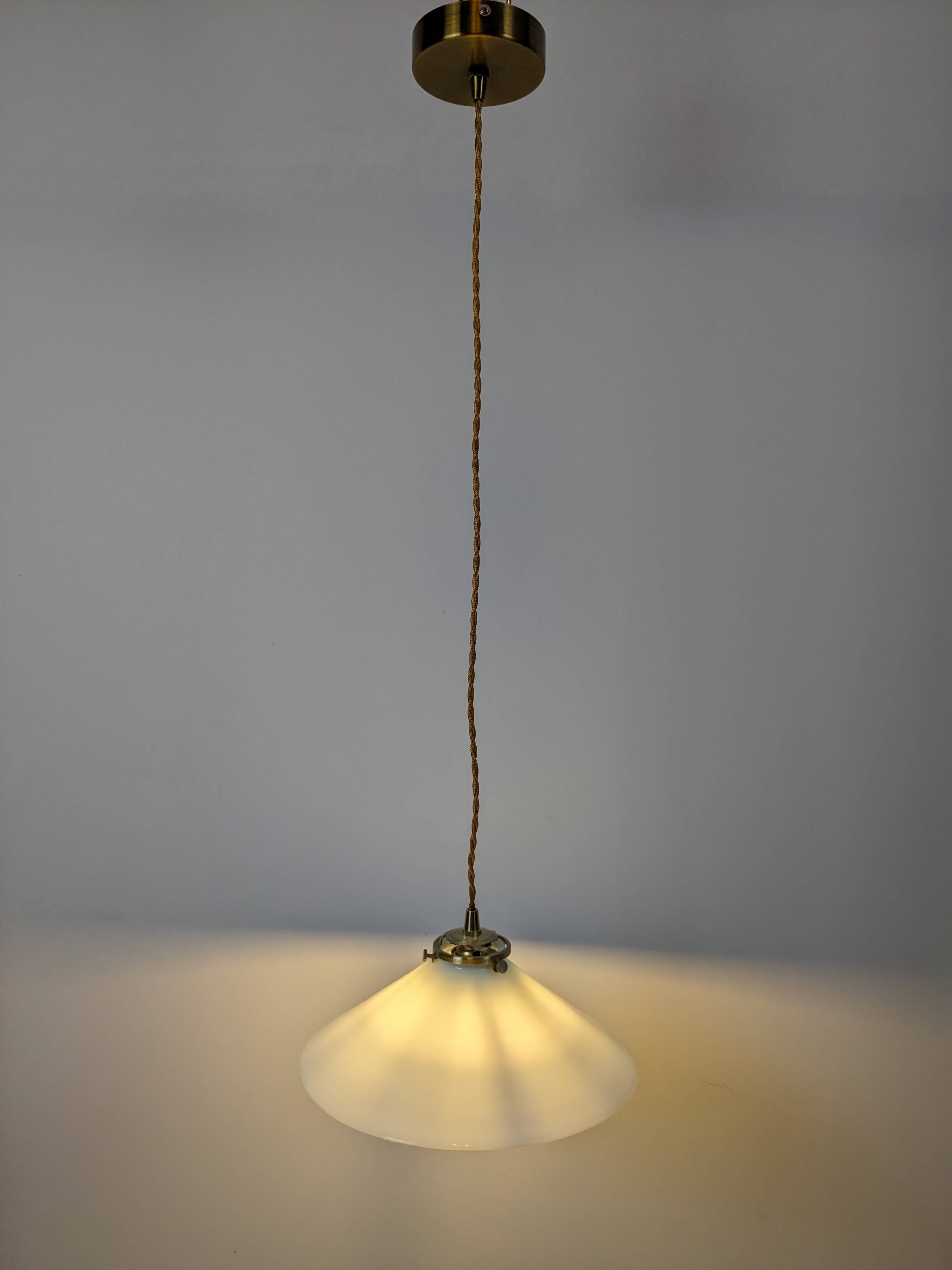 Vintage white opaline pendant light