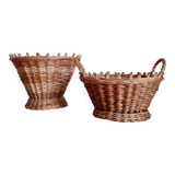 Antique rattan pot covers