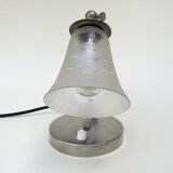 Art Deco metal lamp chrome and glass
