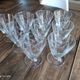 Set of 9 conical glasses on pedestal in antique chiseled glass crosses