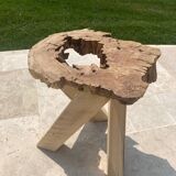 Handcrafted coffee table made from raw wood – Unique & natural design