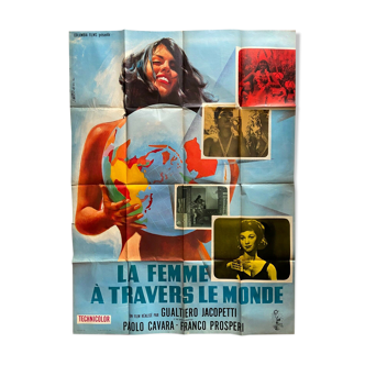 Affiche cinéma "La Femme à travers le monde" 120x160cm 1963