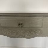 Grey console, three drawers