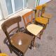 Set of 6 mismatched vintage wooden bistro chairs