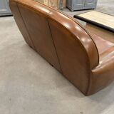 Old leather club sofa