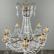 Crystal and bronze chandelier, 20th century
