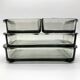Teak tray and its 4 stackable glass dishes • Denmark • 1960