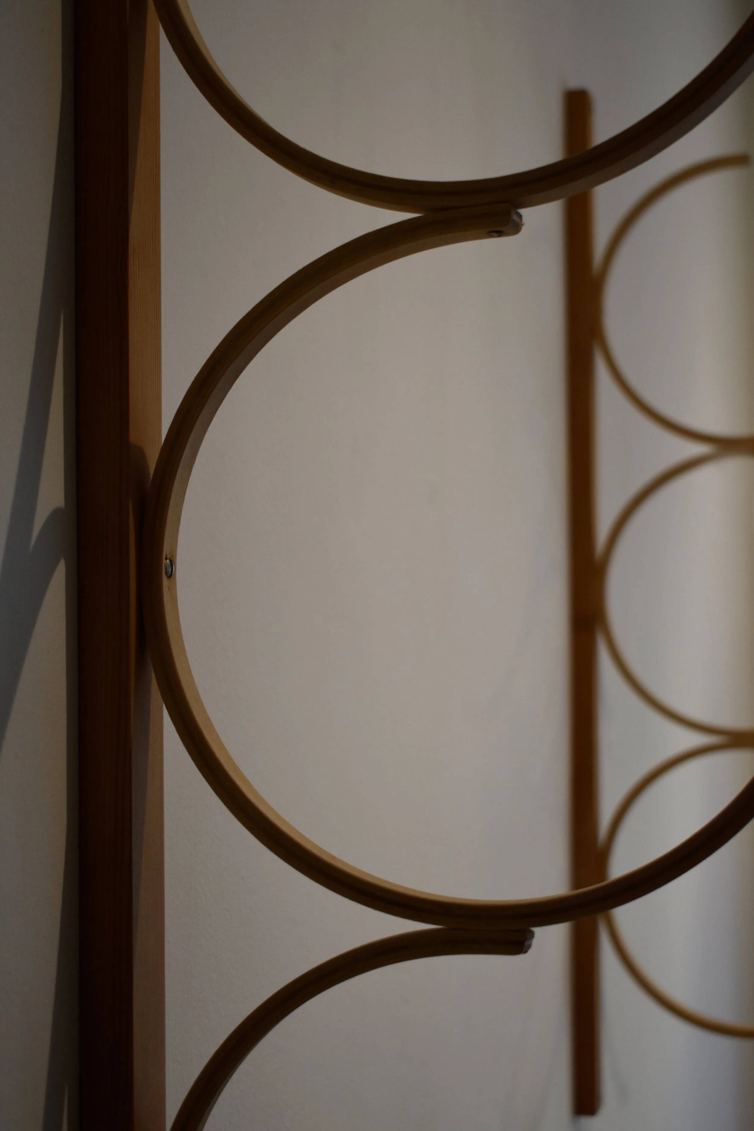 Swedish wooden wall-mounted drawing rack