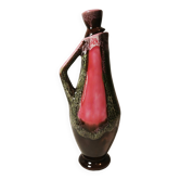 Ancien Pichet, Cruche, Carafe en Céramique Rose et Marronstyle Vallauris Vintage