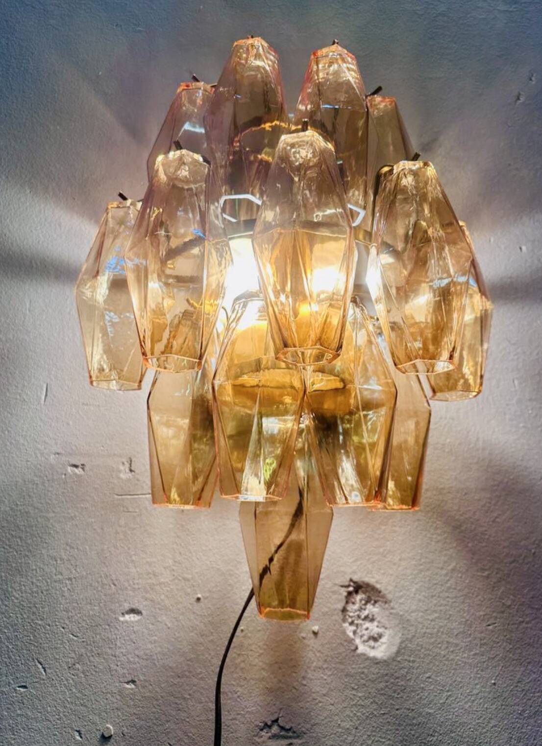 Applique da parete in vetro di Murano, anni '70, set di 2