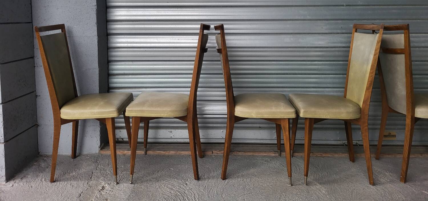 Série suite de 8 chaises Vintage circa 1960