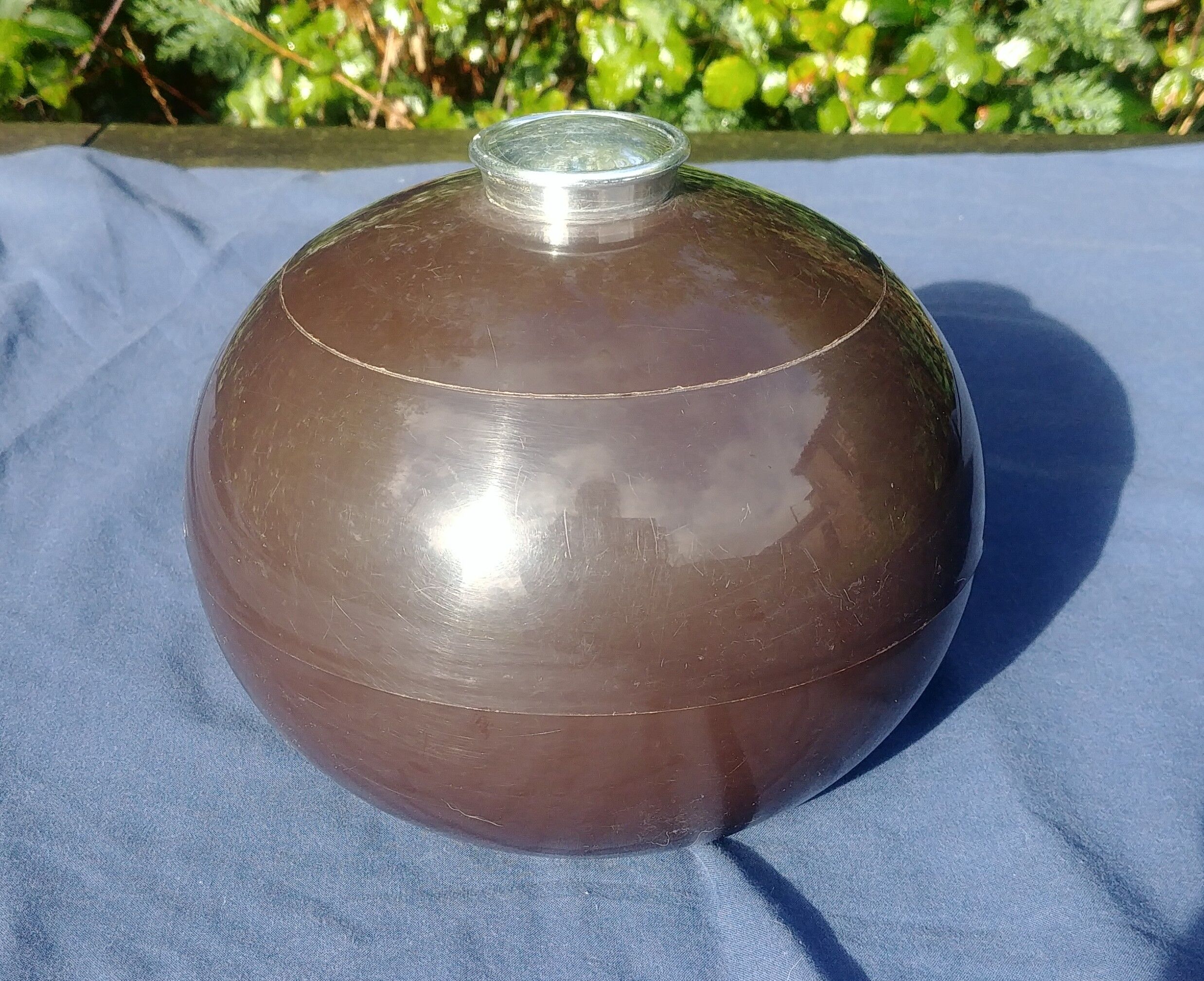Ice bucket ball shape Vintage 70s brown color