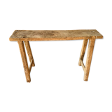 Primitive raw wood console