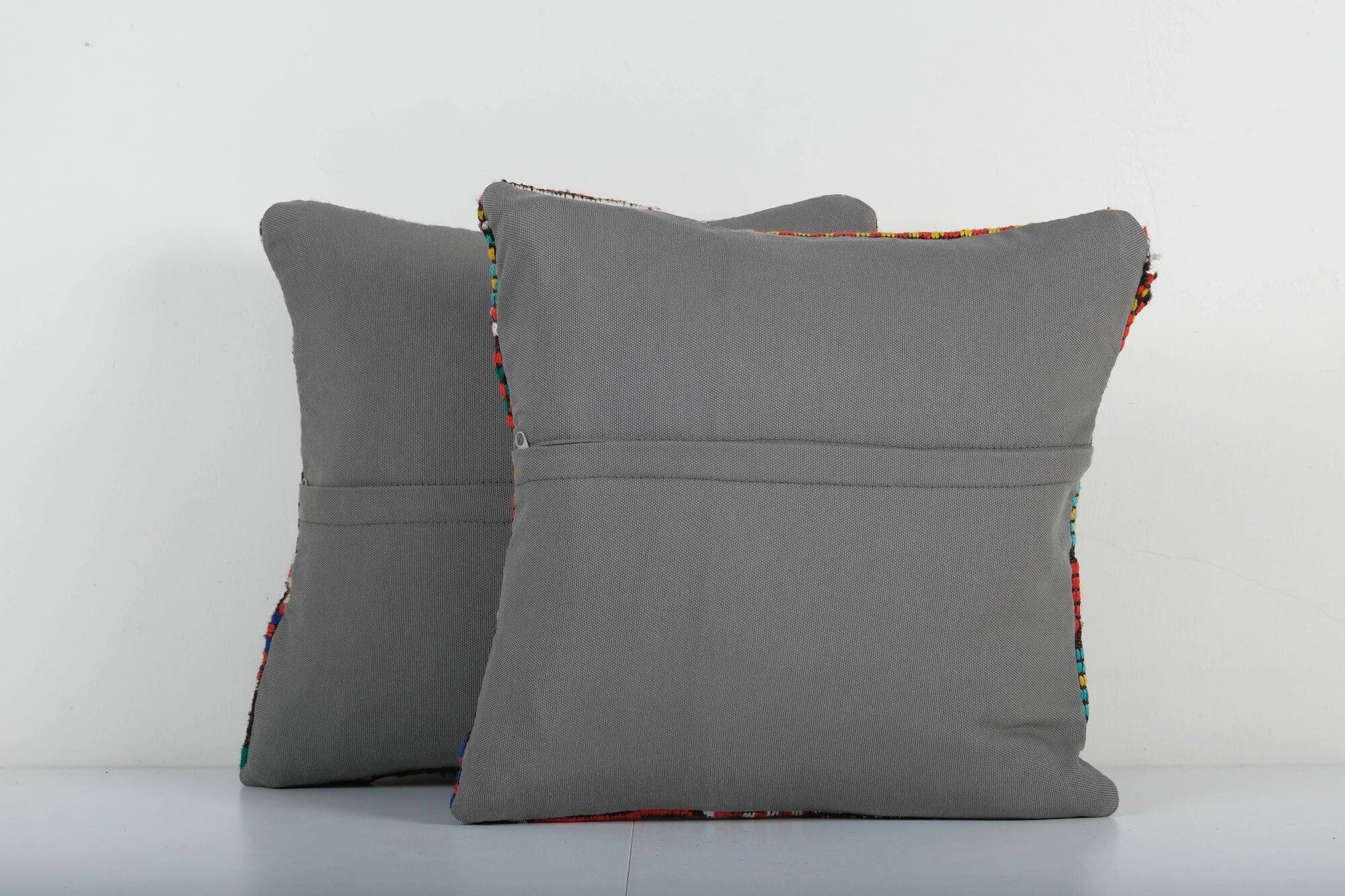 Set of 2 vintage kilim cushion covers 41x41 cm