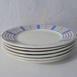6 anciennes assiettes plates lunéville brigitte