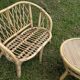 Garden furniture set rattan children 50s 60s armchair table bench