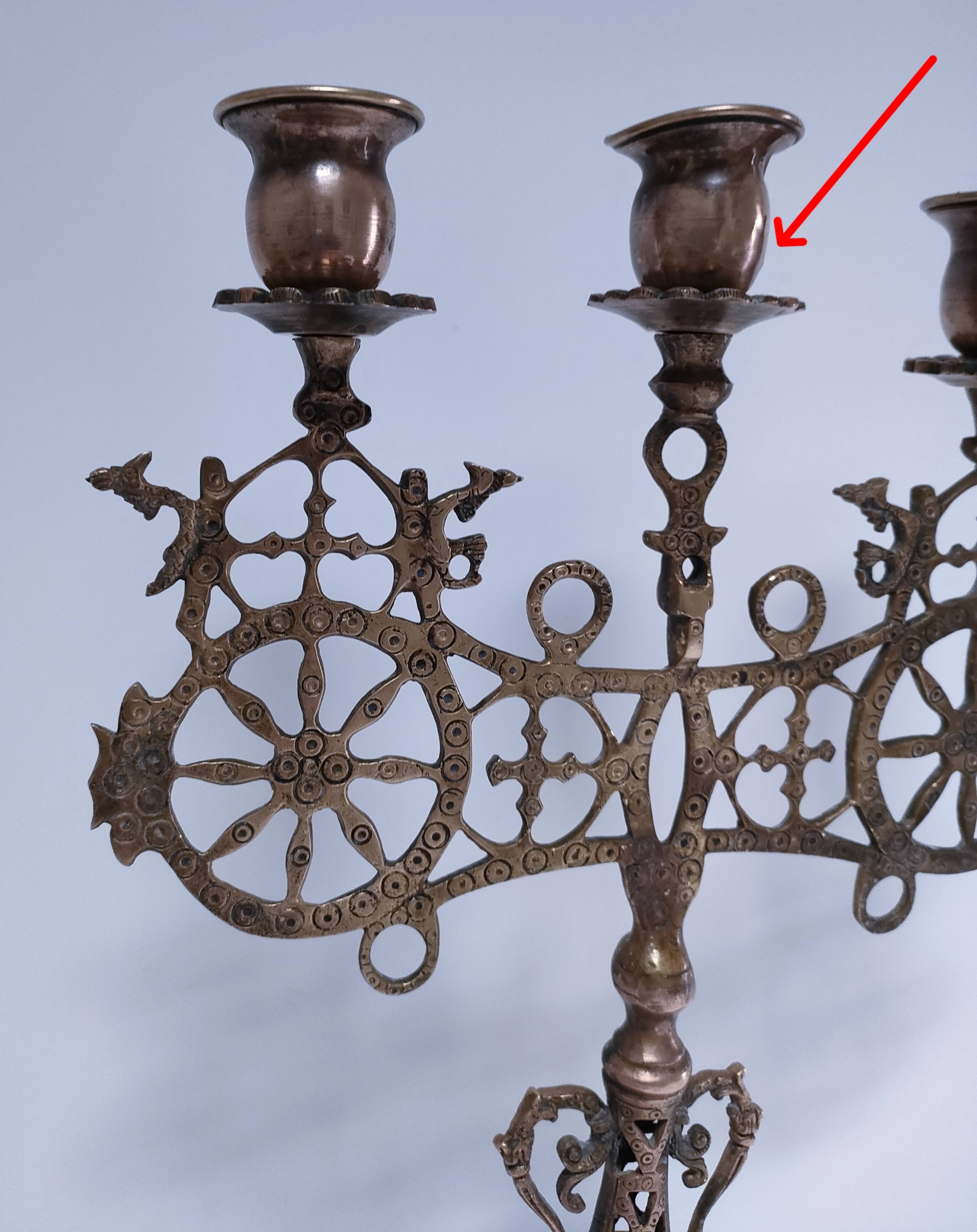 candelabrum decorative peacock wheels solid brass three lights