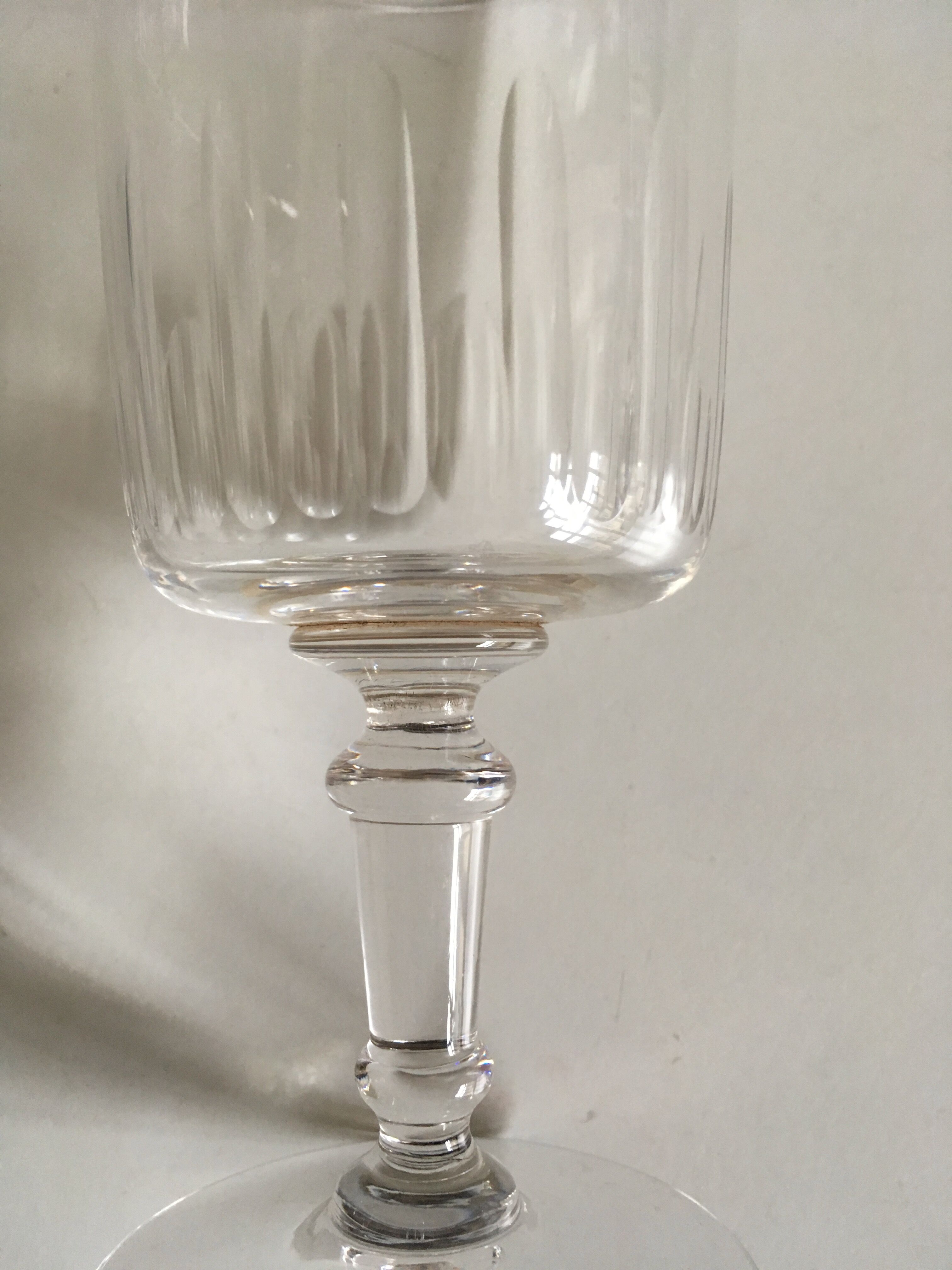 series of 5 early 20th crystal water glasses